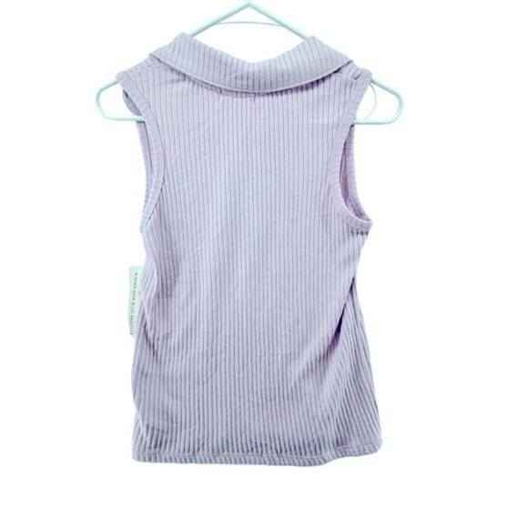 Ten Sixty Sherman Girls Shirt Top Size XL Lilac Purple Ribbed NEW Sleeveless - Picture 2 of 3